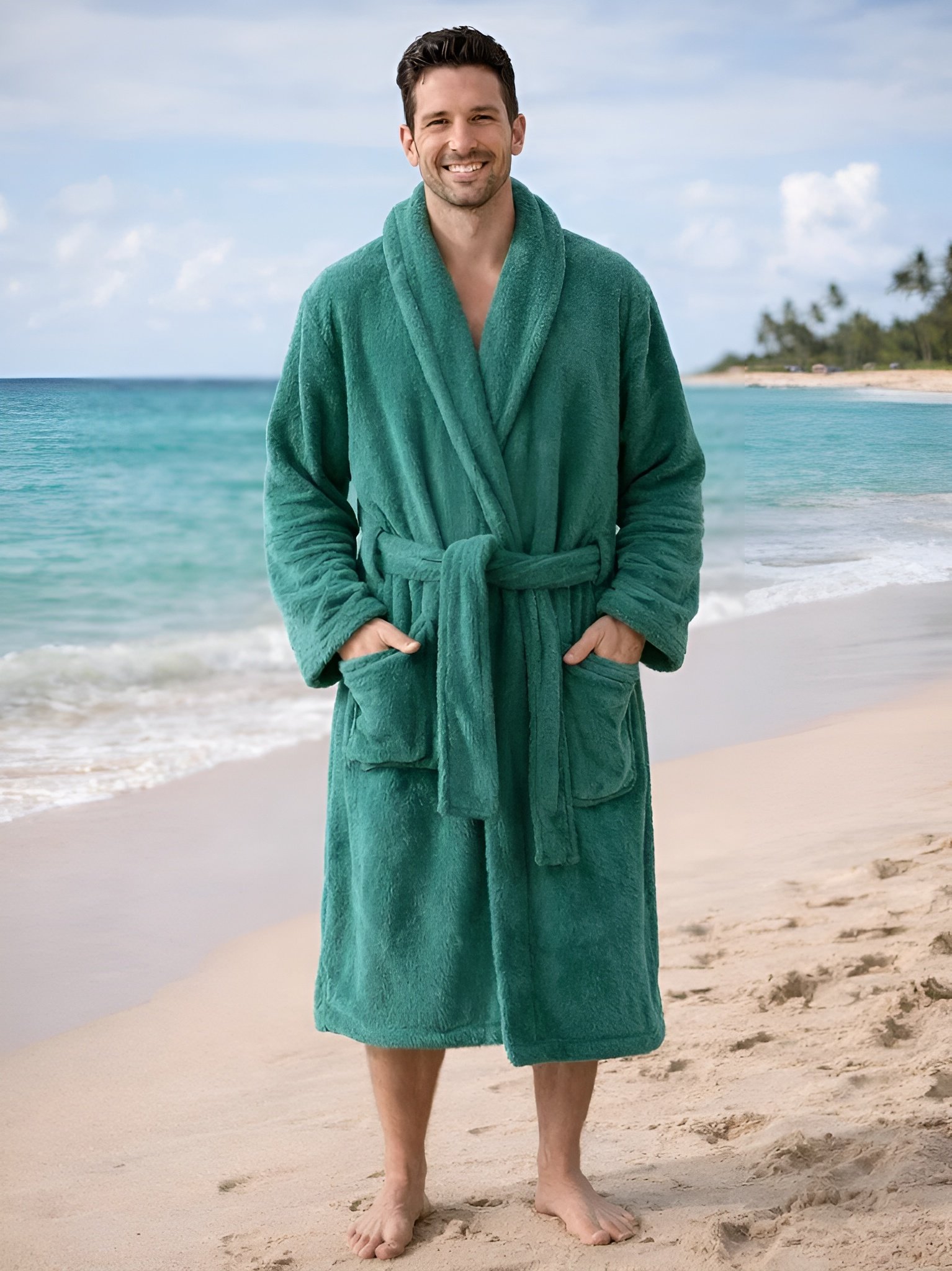 NDK New York Luxurious Teal Bathrobe