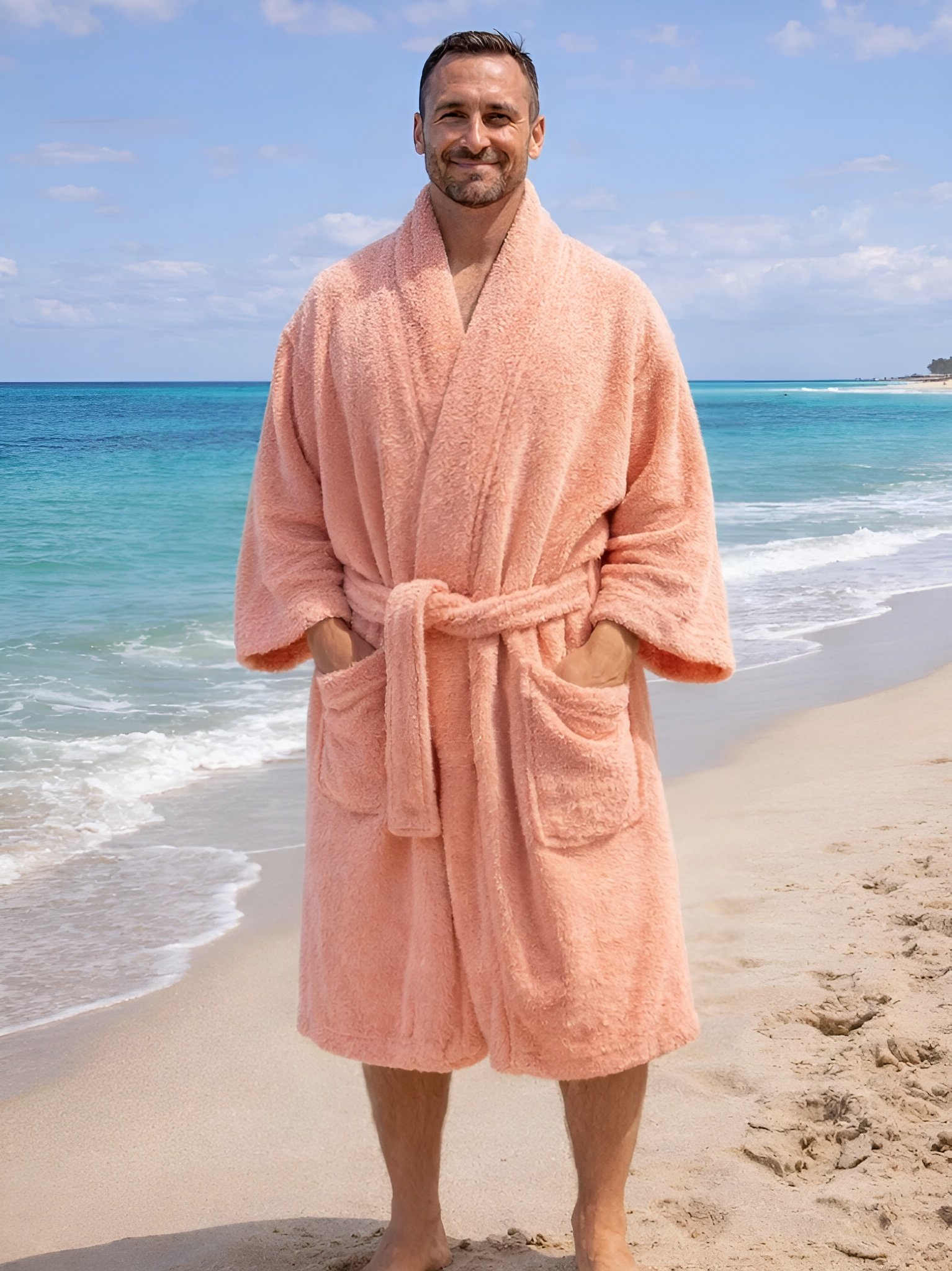 NDK New York Luxurious Pink Bathrobe. Kimono