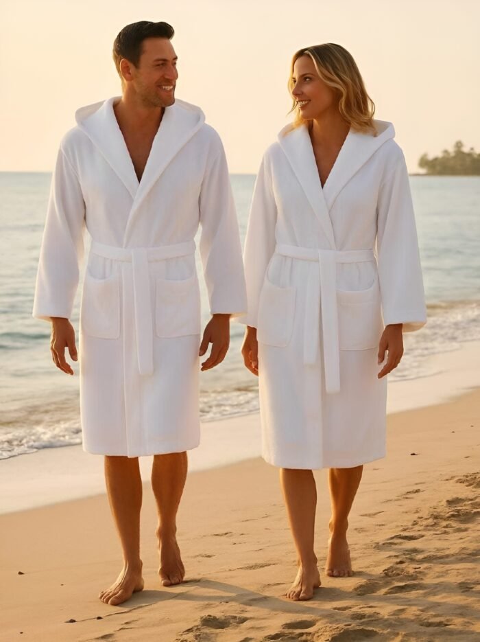 NDK New York Luxurious White Shawl Bathrobe